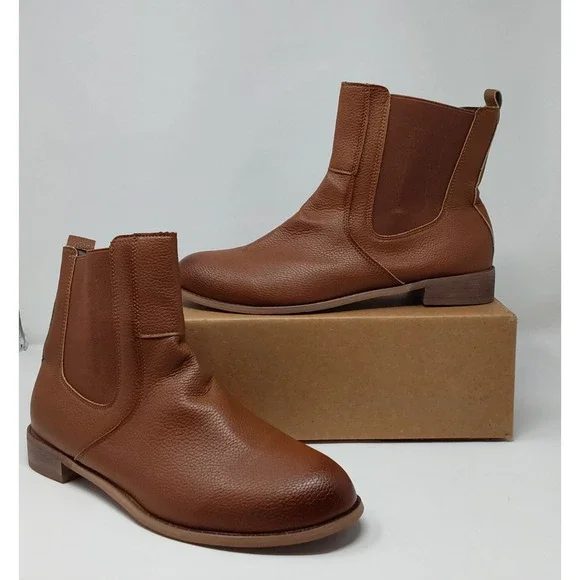 Men's Brown Chelsea Boots Ankle Zip Side Pebbled Casual Size EU 46/US 12 - Picture 2 of 14